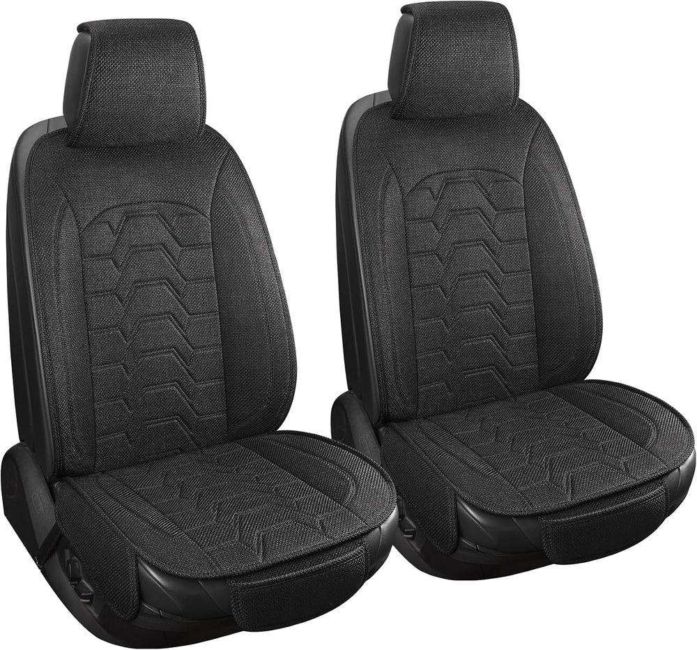 Linen Front Car Seat Covers Cloth Fabric Automotive Seat Protectors
