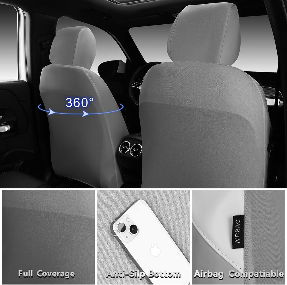 CAR PASS Luxury Memory Foam Leather Front Seat Covers, Breathable Perforated ...