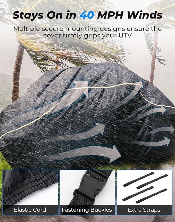 KEMIMOTO UTV Cover 2 Seater Heavy Duty Medium Size Compatible
