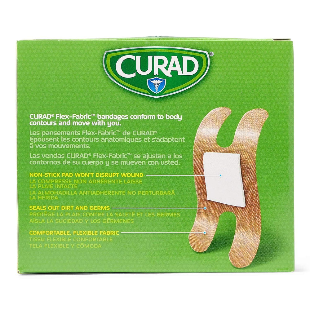 CURAD Flex-Fabric Adhesive Bandages, Knuckle, 100 CT, Pack of 3