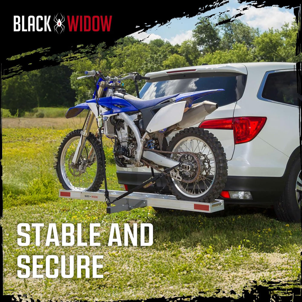Black Widow Aluminum Dirt Bike Hitch Carrier with Ramp for Truck & SUV, 4...