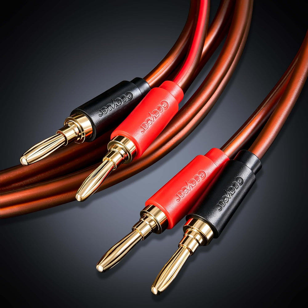 Speaker Wire with Banana Plugs,14 Gauge Speaker Cables, Oxygen-Free Copper(OF...