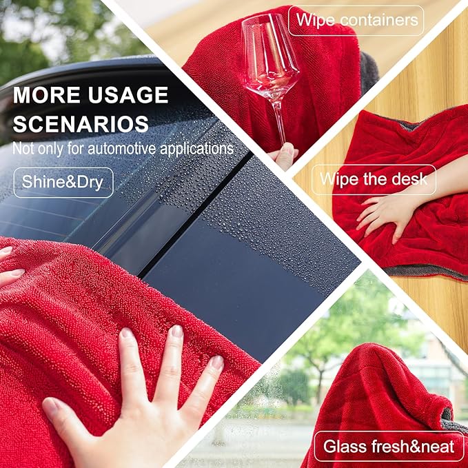 2 Pack XL Car Drying Towel – 1300GSM Ultra Absorbent Microfiber, Twisted Loop