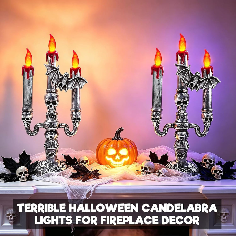 2 Pack Halloween Candles Flameless Table Centerpieces Decorations Indoor