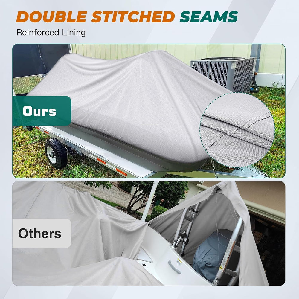 900D Waterproof Pond Boat Cover Fits 8'-10'L Pond Prowler Bass Raider...