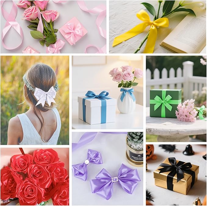 NESCCI 800 Yards Ribbon,1 Inch Satin Ribbon,Single Face Satin Ribbons, Perfec...