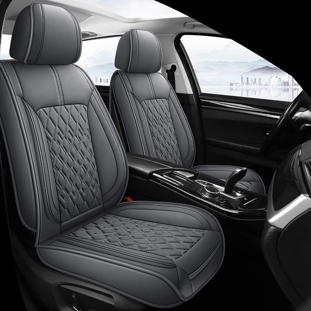 Pariitadin Leather Car Seat Covers Full Set, Waterproof Breathable Faux Leather