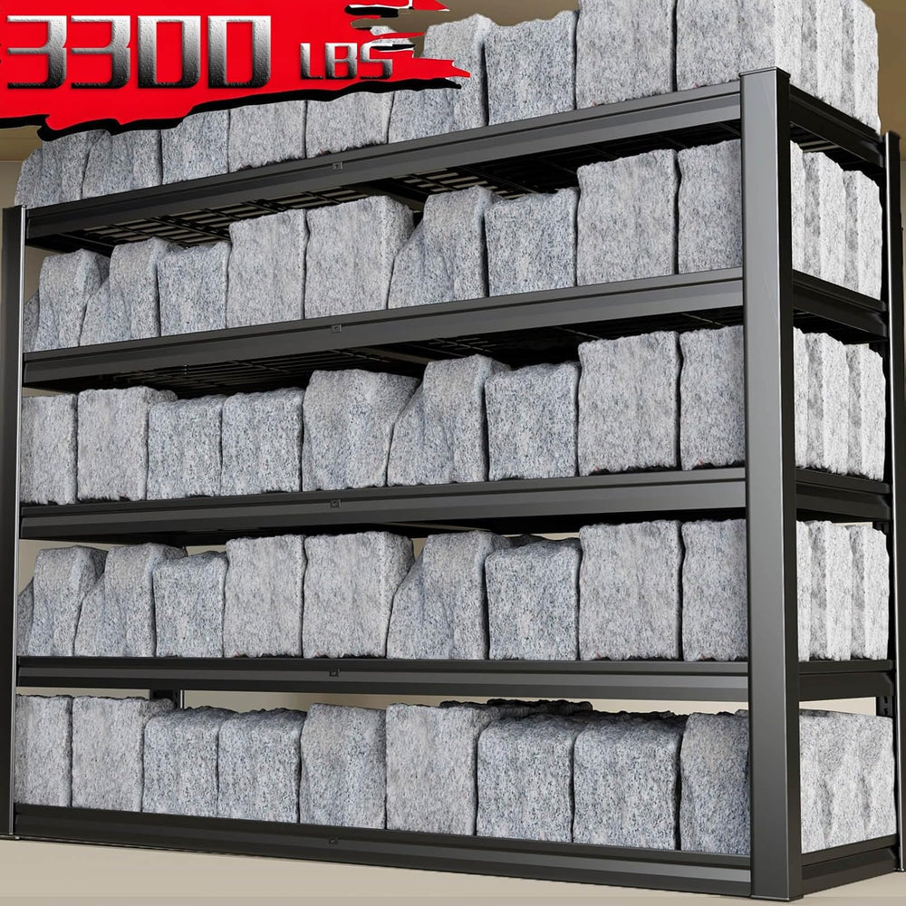 68" Wide Heavy Duty Garage Shelving Units, 5-Tier Deep Storage Shelves, ...