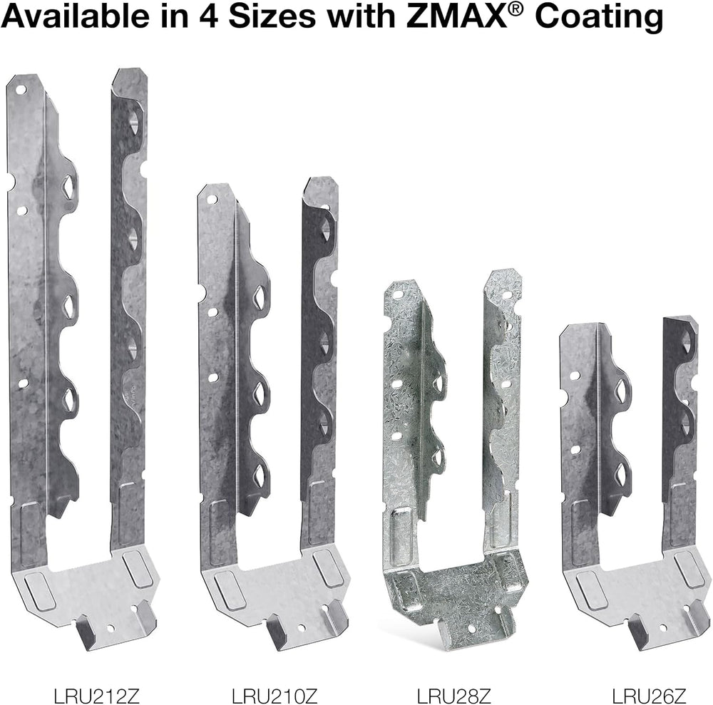 Simpson Strong-Tie Rafter Hanger LRU26Z - Adjustable Slope, Face-Mount, 18-Ga...