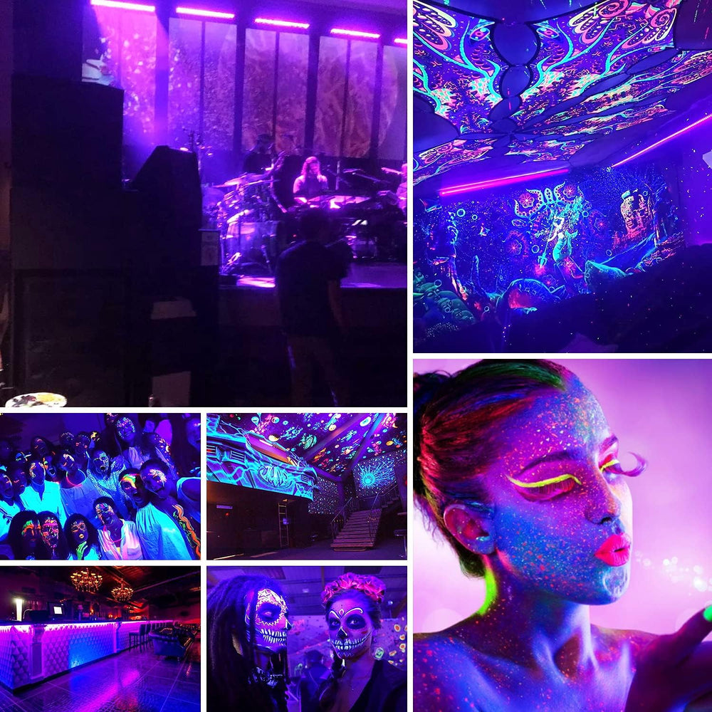 36LED Black Lights, U`King 72W UV Stage Lights Blacklight with Glow in The Da...