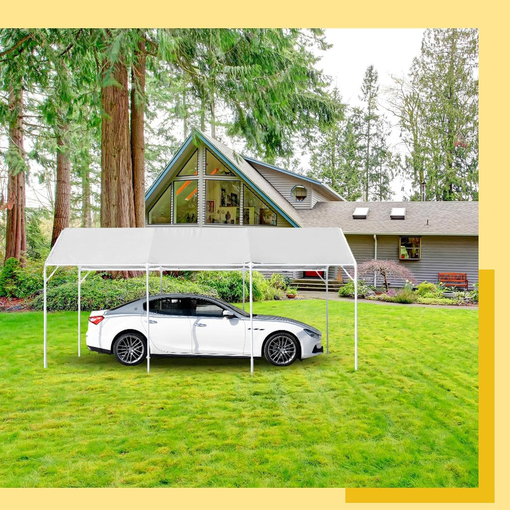 10 x 20 ft Heavy Duty Carport Canopy Waterproof Garage Car Shelter Tarp Tent ...