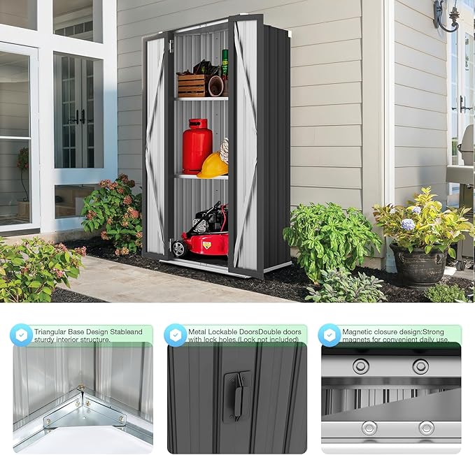 AECOJOY Outdoor Storage Cabinet, Outdoor Cabinets Waterproof