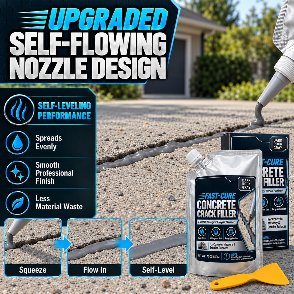 Concrete Crack Filler 2 Pack,Self-Leveling High Elasticity Cement Sealant, Qu...