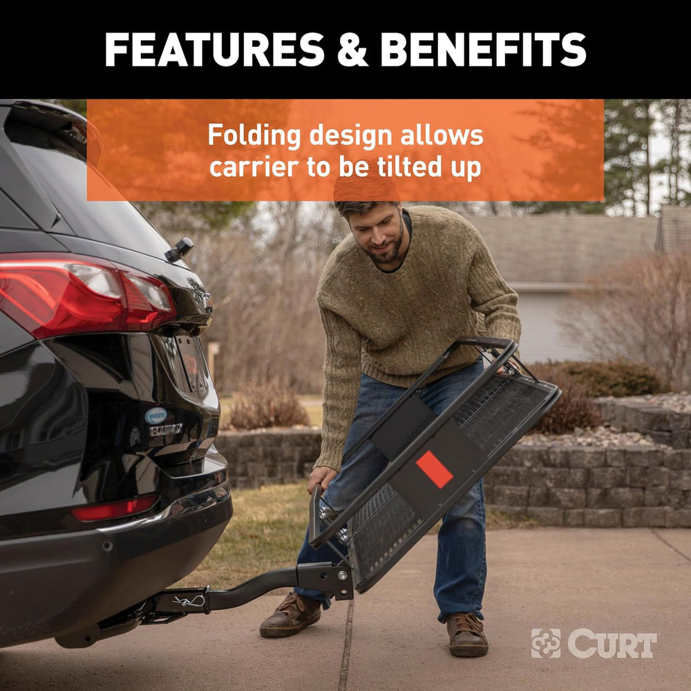 CURT 18153 Cargo Basket Hitch Trailer Hitch Cargo Carrier, 500 lbs. Capacity,...