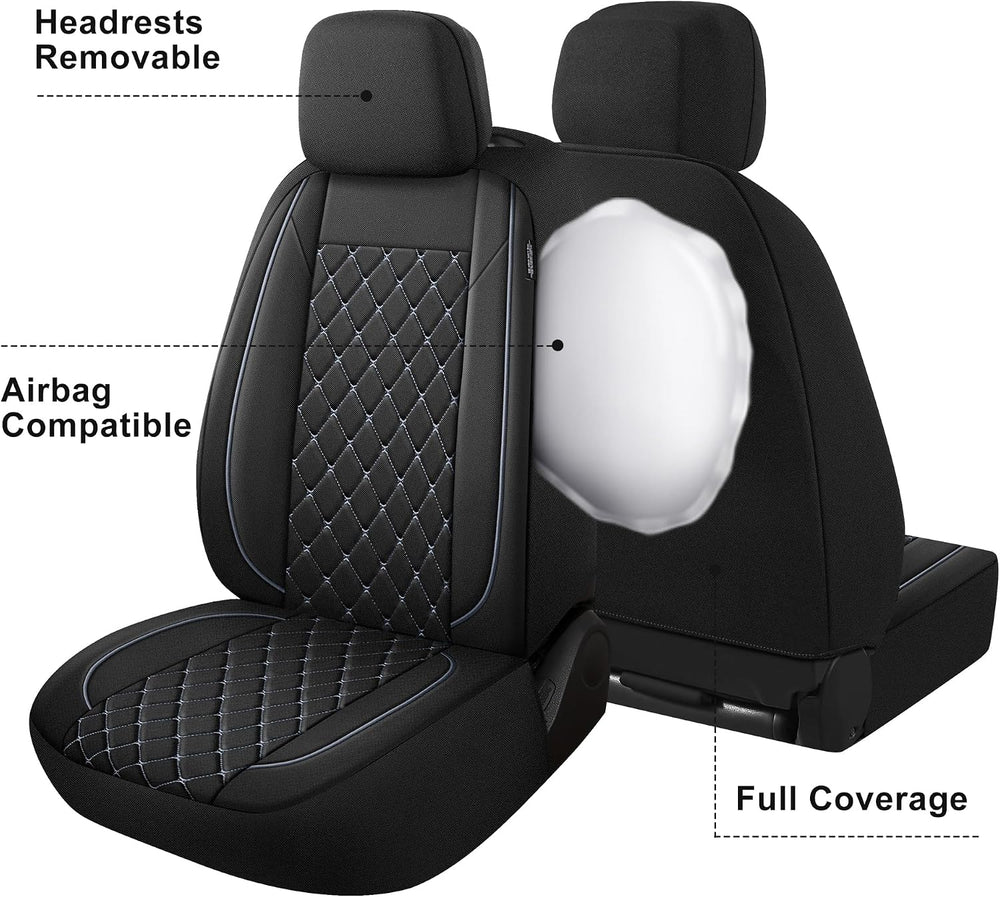 Breathble Car Seat Covers Full Set,Washable Seat Covers for Cars,Premium Clot...