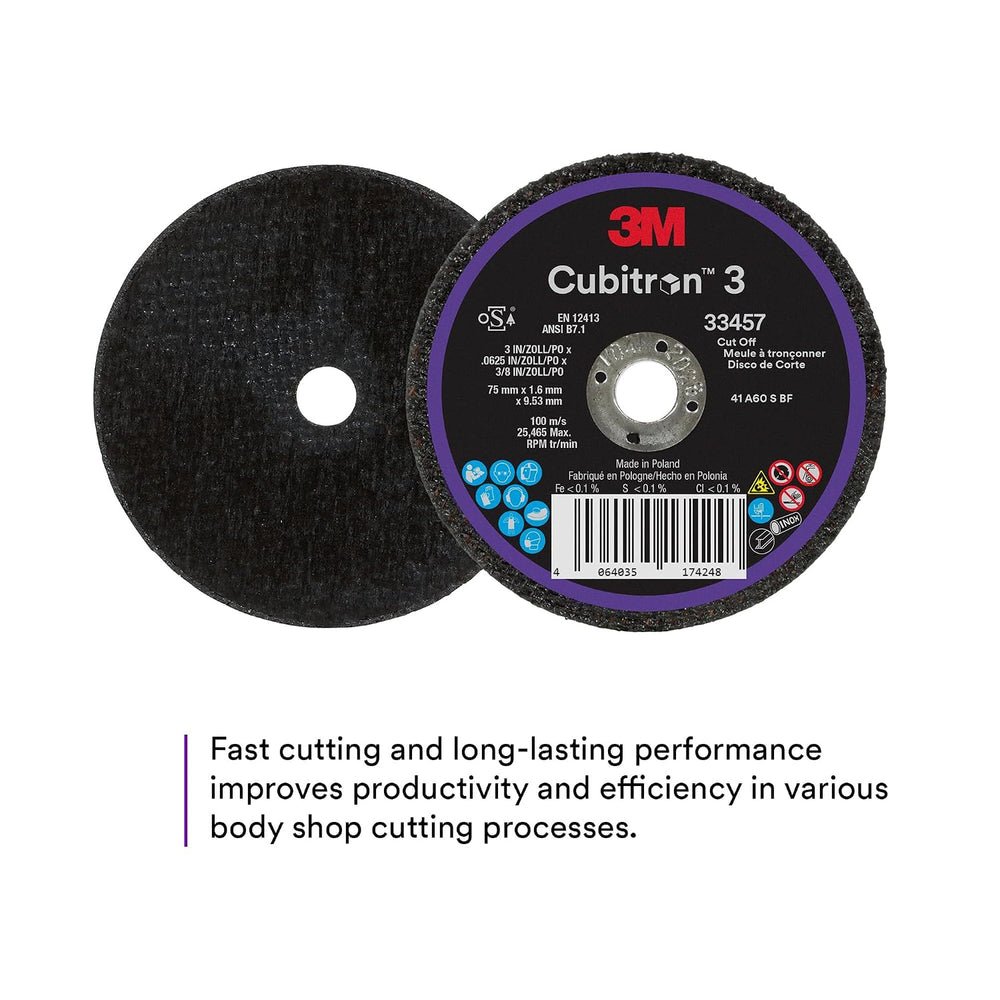 3M™ Cubitron™ 3 Cut-Off Wheel 33463, 4.5 in x 0.04 in x 7/8 in, Long Lasting ...