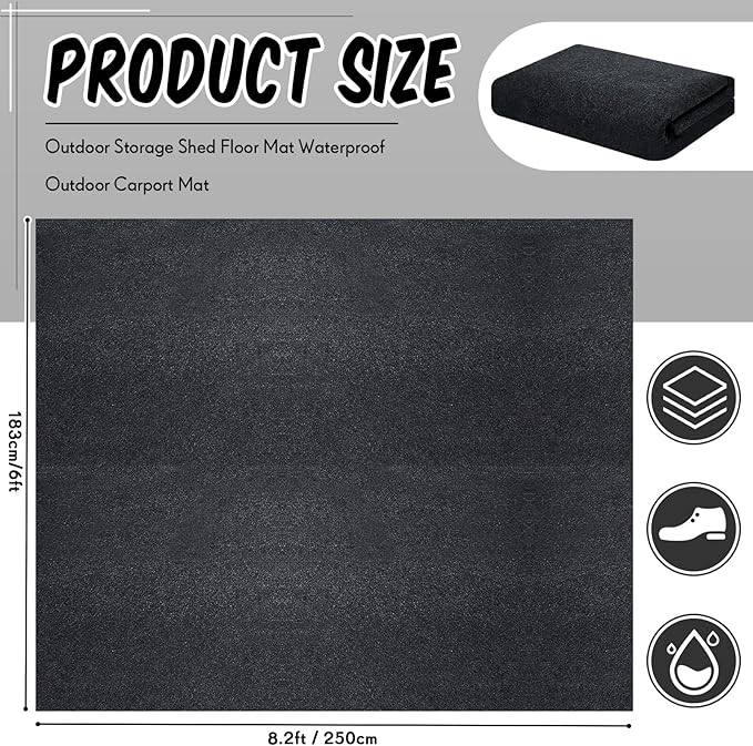 Haull Outdoor Storage Shed Floor Moat Waterproof Outdoor Carport Mat Thickened