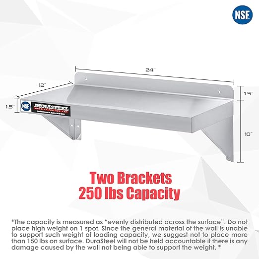 DuraSteel Stainless Steel Wall Shelf