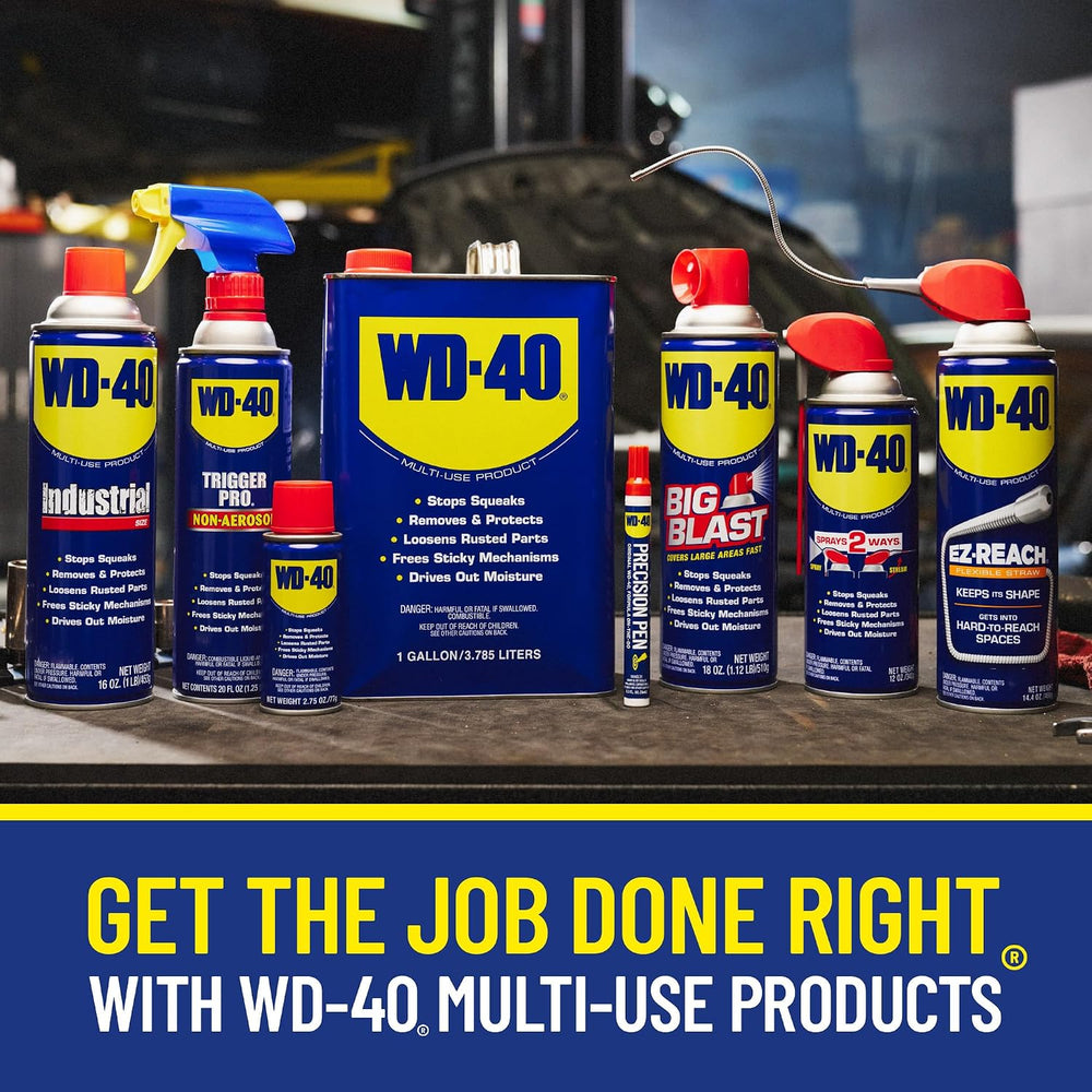WD-40 Classic Product, Multi-Use Product, Flexible Straw, 14.4 OZ [2-Pack]