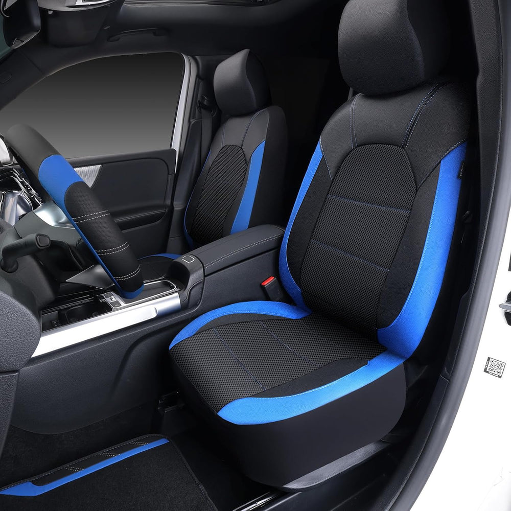 CAR PASS Air Mesh Leather Car Seat Covers Full Set, Waterproof Car Floor Mats...