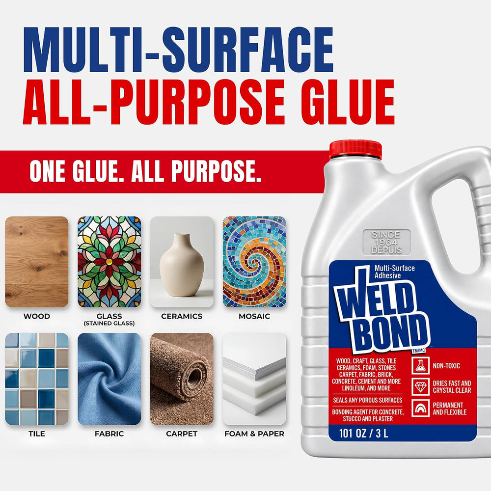 Weldbond Glue - Bonds Most Anything! 3L /101 oz Non-Toxic Adhesive Glue For W...
