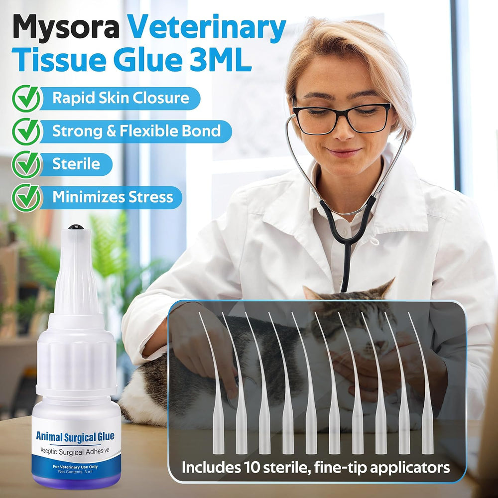 Veterinary Surgical Skin Glue, Strong Surgical Adhesive with 10 Precise Appli...