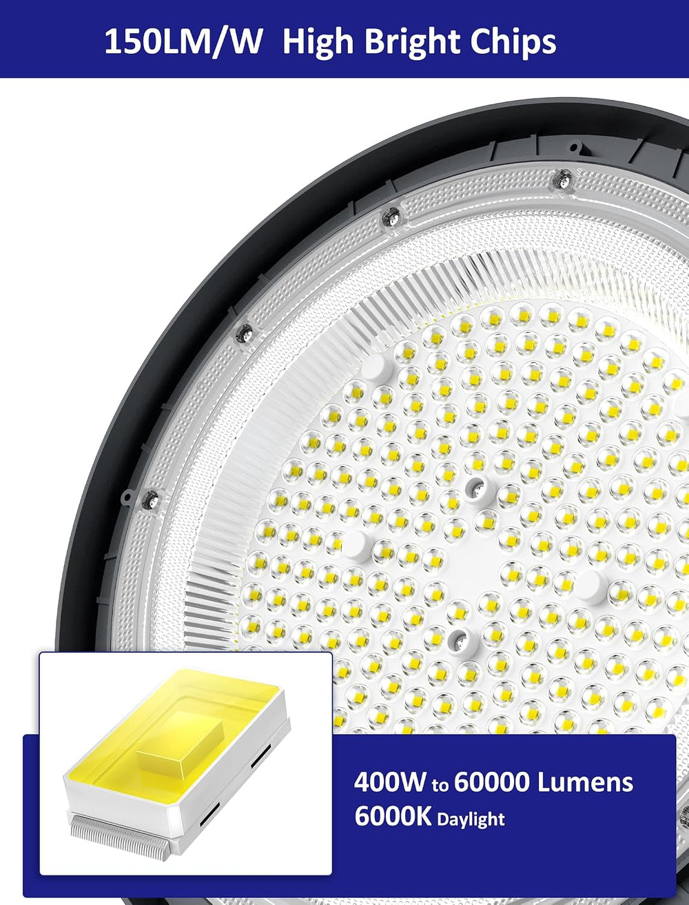 400W UFO High Bay Lights 60000LM LED Shop Light Plug & Play 10 Pack