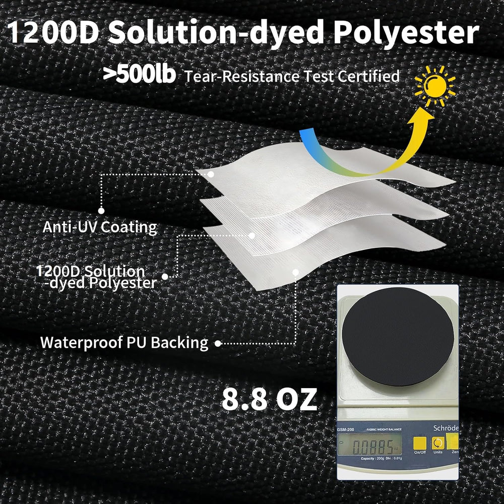 1200D Center Console Boat Cover with Tie Down Loops & Motor Cover,16'...