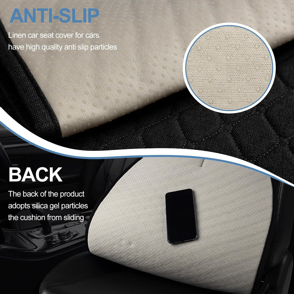 2 Pack Car Seat Covers, Front Seat Covers for Cars, Breathable Linen Car Seat...