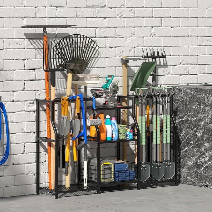 keomaisyto Garden Tool Organizer, Heavy Duty Yard Tool Tower Rack