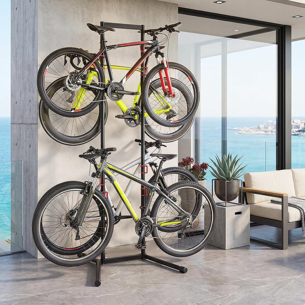 Goplus 4 Bike Storage Rack, Indoor Freestanding Bike Rack for Garage, 8 Adjus...