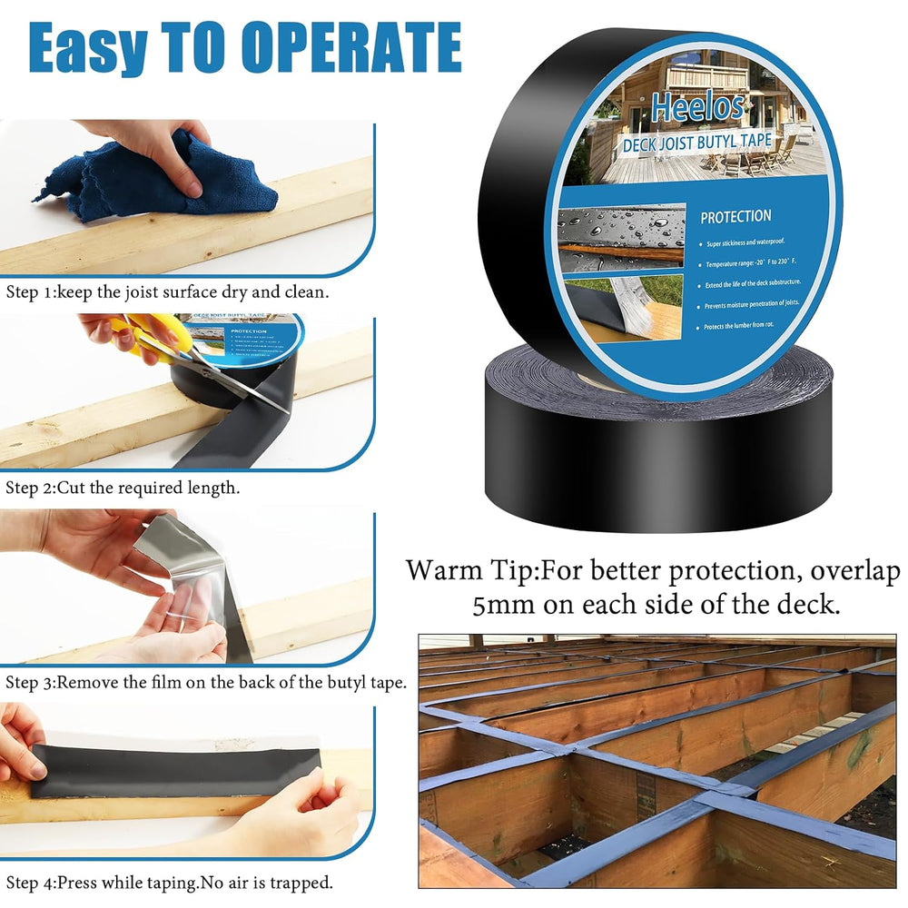Joist Tape for Decking 2''×50',10 Pack Weather-Resistant Deck Joi...