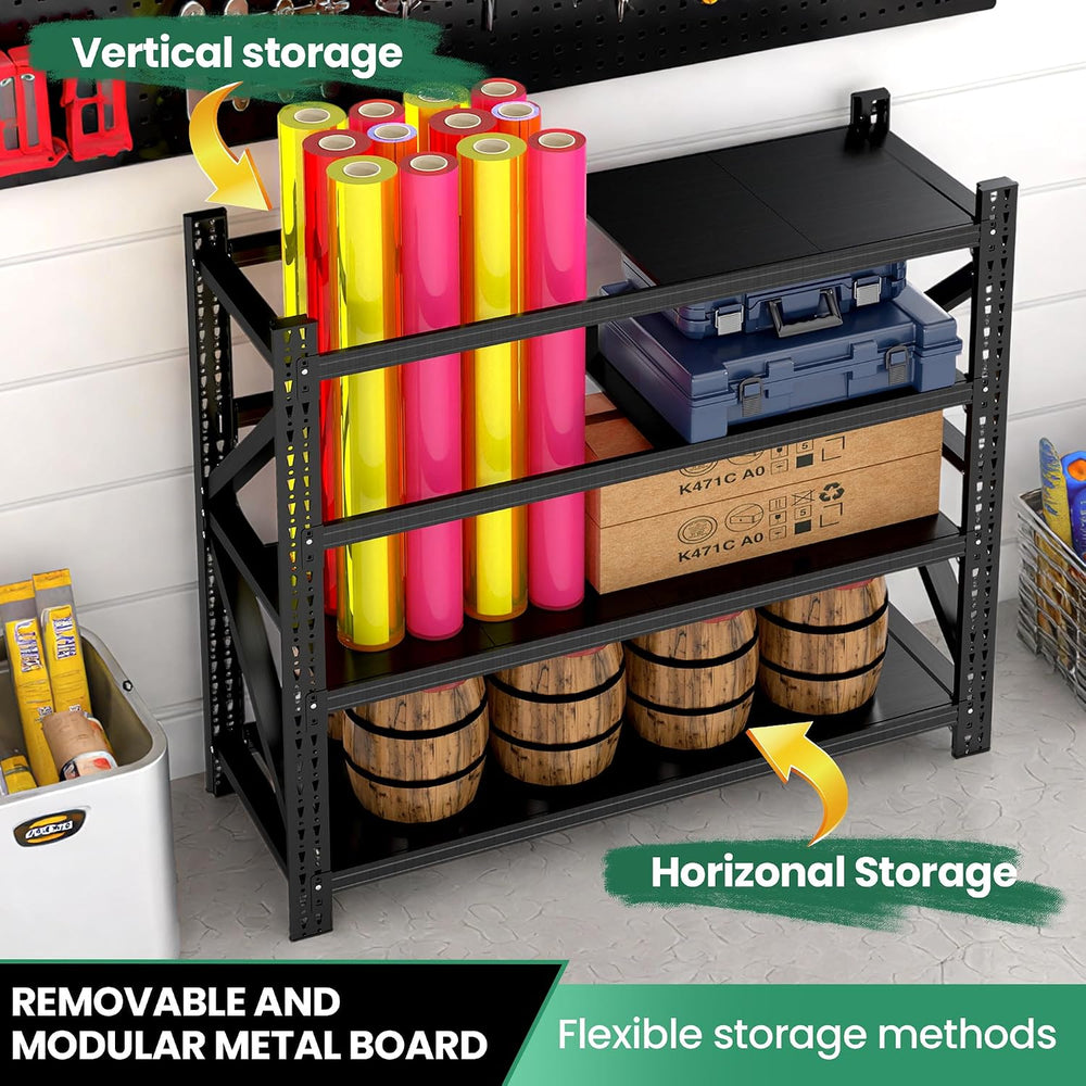 4-Tier Heavy Duty Garage Shelving,Industrial Shelving for Home & Business...