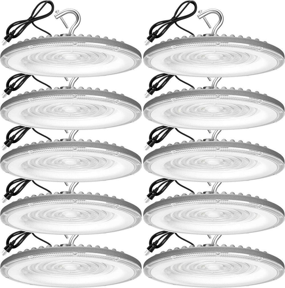 XYCN 10 Pack 150W UFO Led High Bay Light 6000K Daylight,120VAC,Commercial Bay...