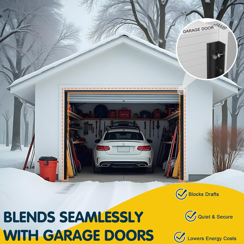 Garage Door Seal Top and Sides - 36 FT TPE Weather Stripping Garage Door Seal...