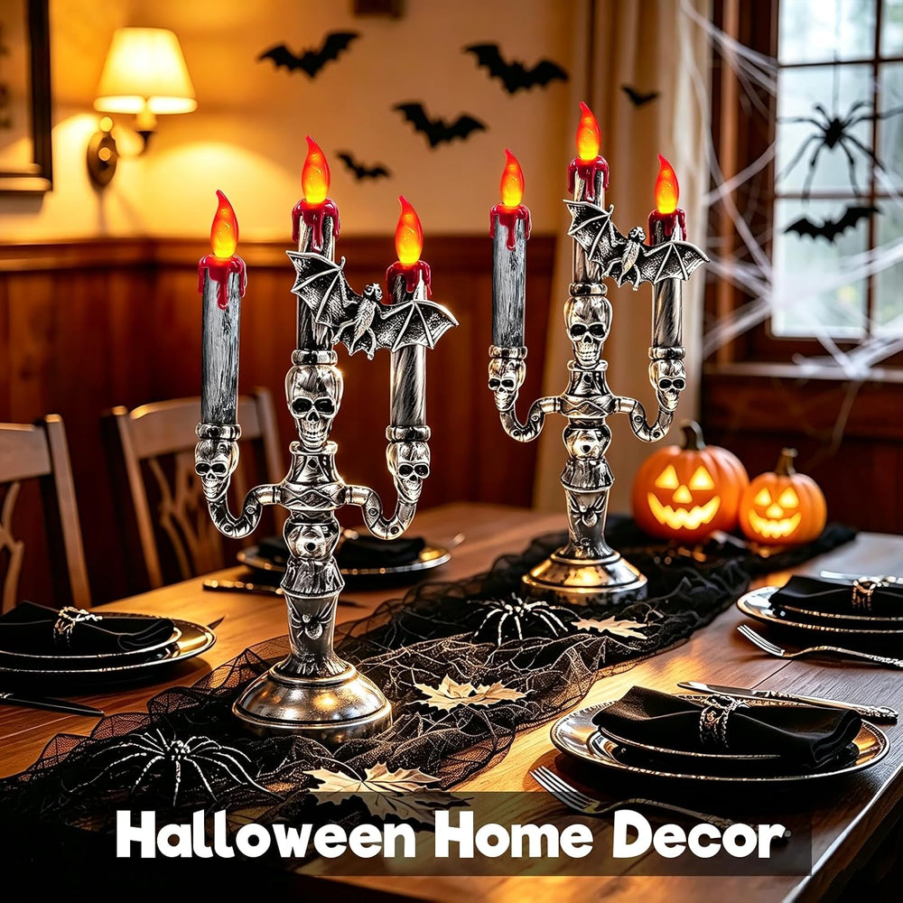 2 Pack Halloween Candles Flameless Table Centerpieces Decorations Indoor