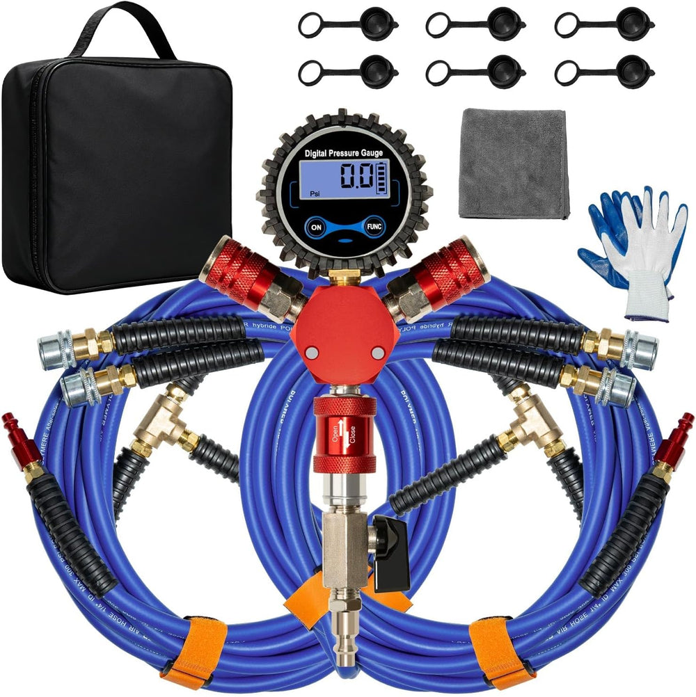 MILADO 4 Way Tire Inflator, Simultaneously Inflate or Deflate 4 Tires