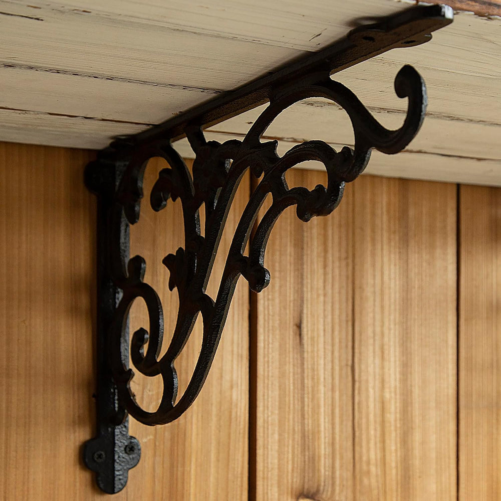 14''x8.5'' Decorative Shelf Brackets,2 Pack Cast Iron Shelf S...