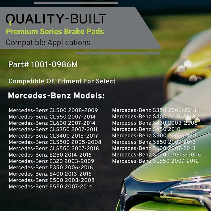 Premium Semi-Metallic Rear Brake Pads Compatible
