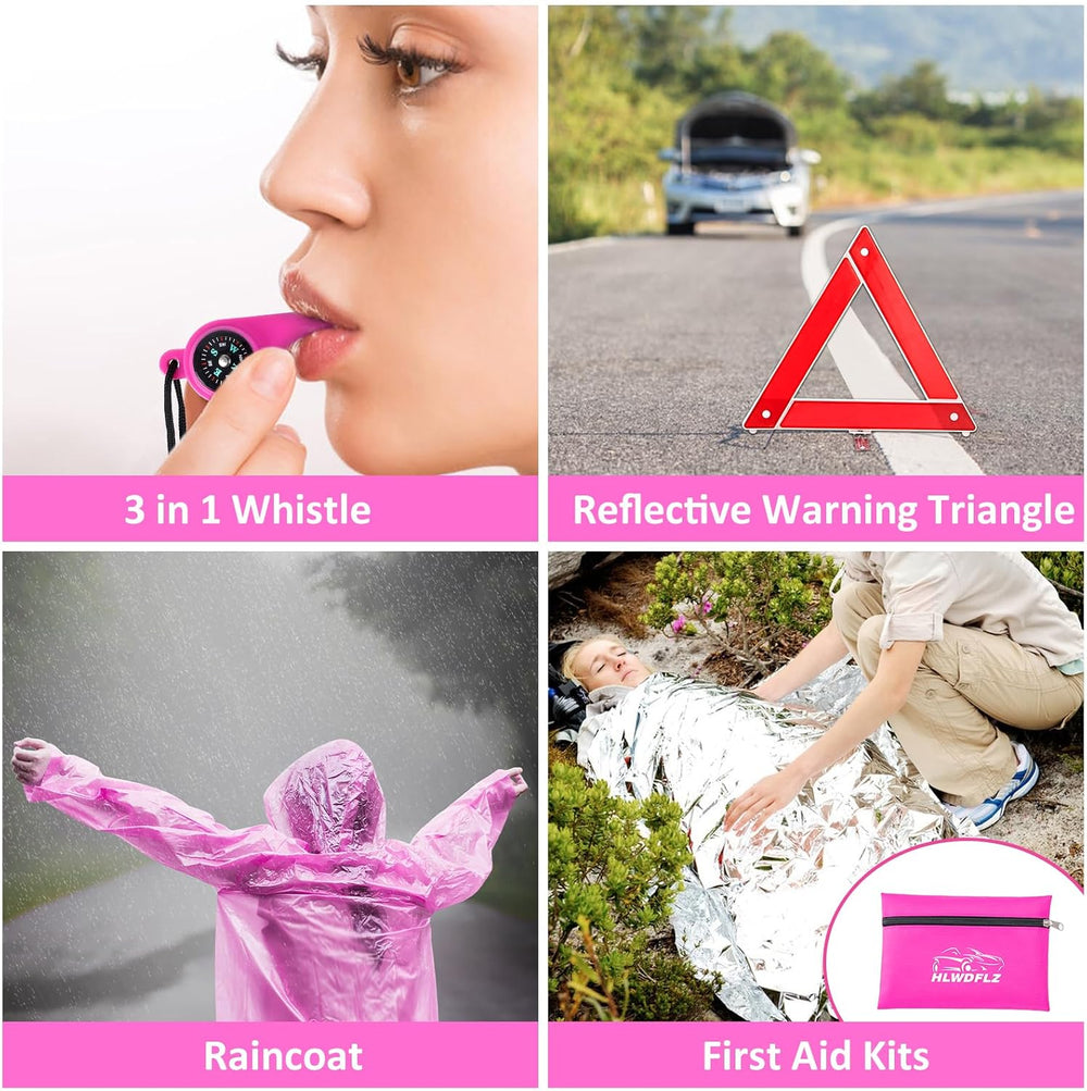 Car Roadside Emergency Kit - 17pcs Winter Traveler Safety Road Side Assistanc...