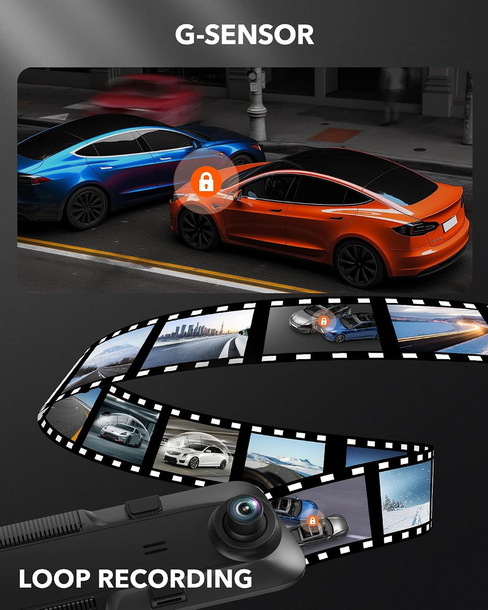WOLFBOX G840H 12'' Mirror Dash Cam with ADAS and BSD, 2.5K Rear View ...