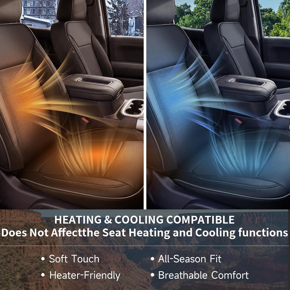 Custom Seat Covers for Silverado, Waterproof Nappa Leather Full Set Seatcover...