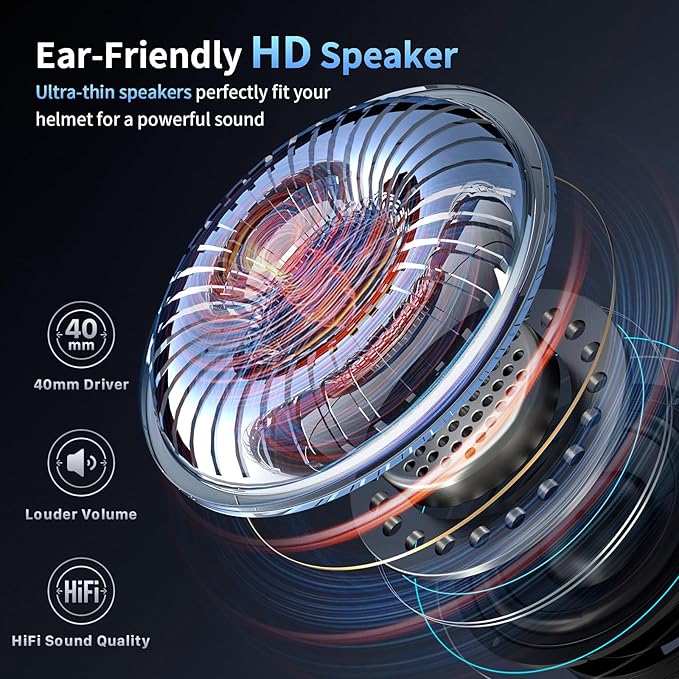 Fodsports FX-S Motorcycle Bluetooth Headset V5.4, 2-Way Helmet Intercom (2 Pack)