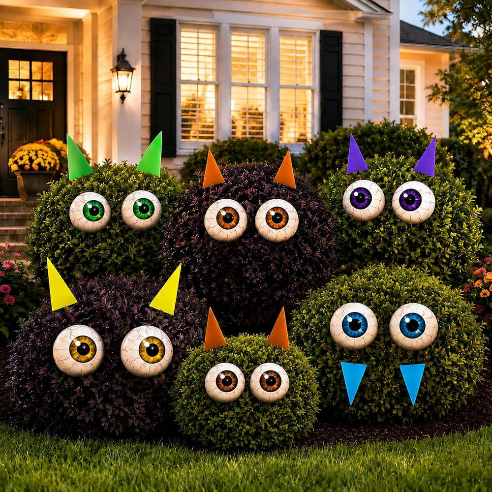 RattanView 12 Set Halloween Bush Eyes Decor Outdoor, 7.87'' Scary Bus...