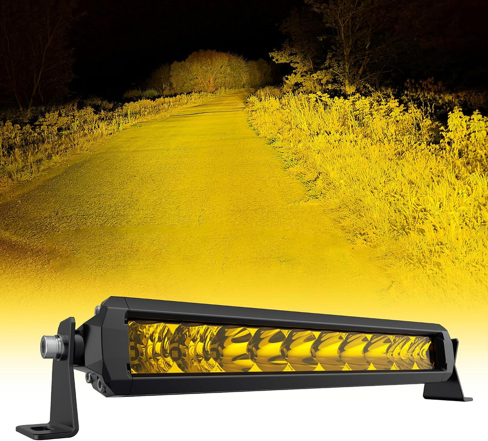 4WDKING 12 Inch Amber LED Light Bar 50W Screwless Spot Flood Combo Offroad