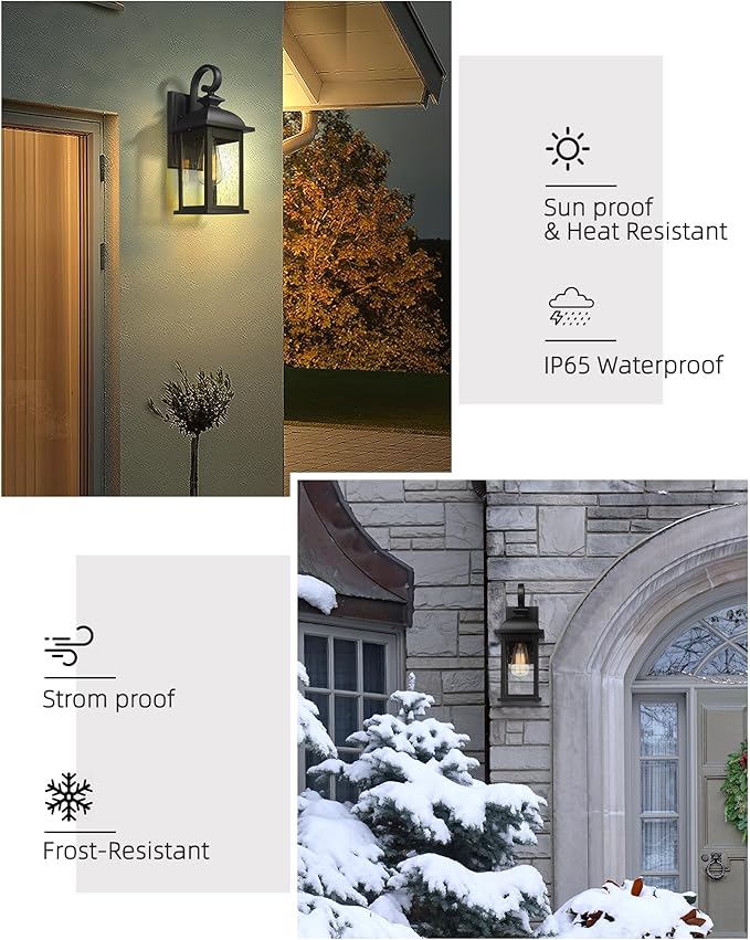 FEMILA 21" Outdoor Wall Light Fixture, 2 Pack Modern Outdoor Wall Sconce