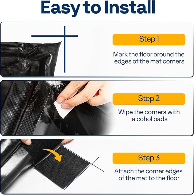 VIVOHOME Containment Mat with Stay Put Corner, PVC Garage Mats