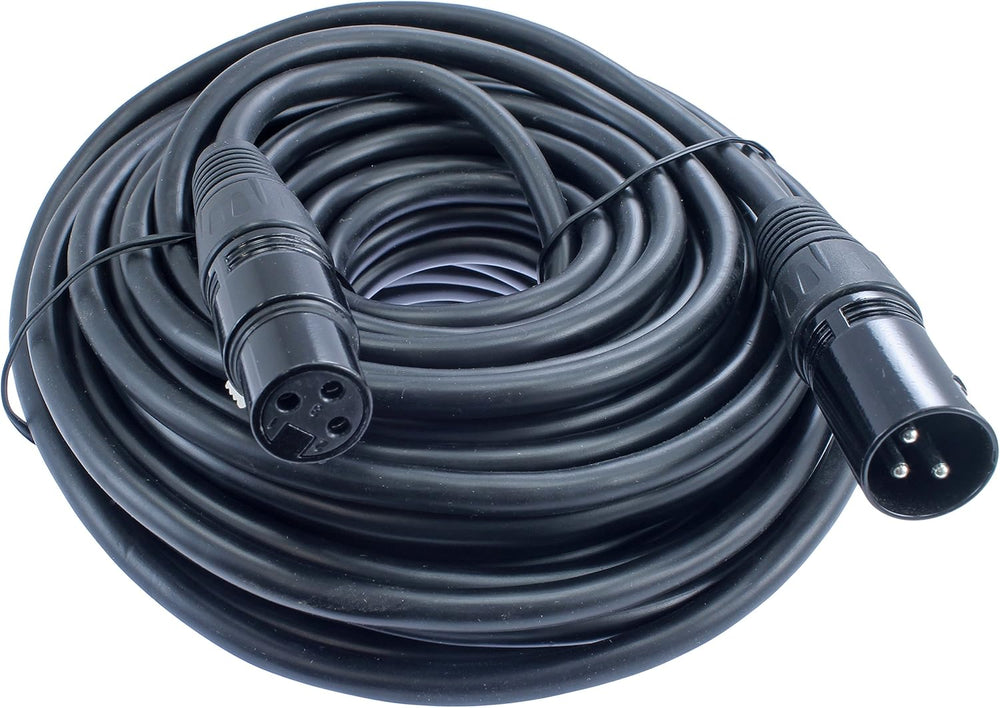 10 Pack 25 Foot 3 Pin XLR Mic Cable with Male to Female Connectors Microphone...