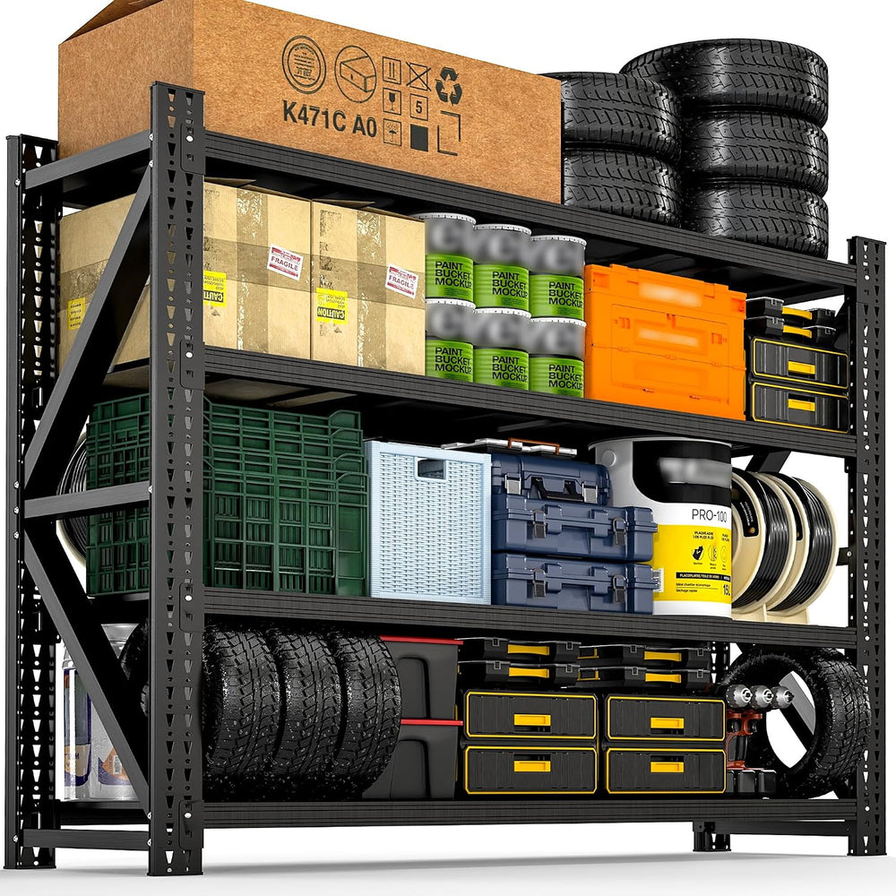 4-Tier Heavy Duty Garage Shelving,Industrial Shelving for Home & Business...