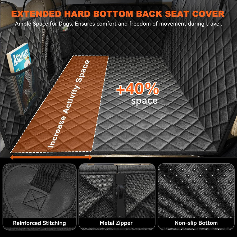 Back Seat Extender for Dogs, Non-Slip Dog Car Seat Cover for Back Seat with H...